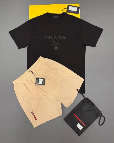 Prada Milano T-Shirt and Linea Rossa Shorts Set First Copy for Men – Multiple Colours
