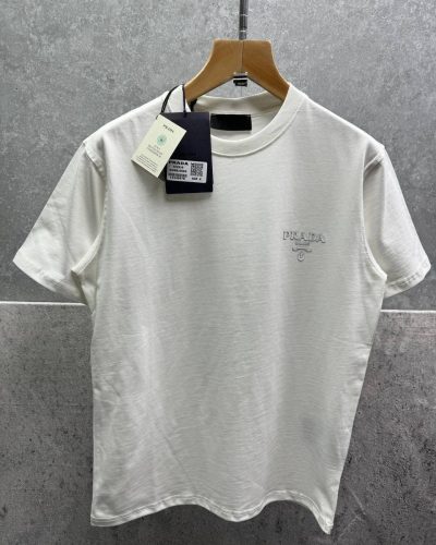 Prada Milano Tonal Crest Chest Logo Printed First Copy T-Shirt