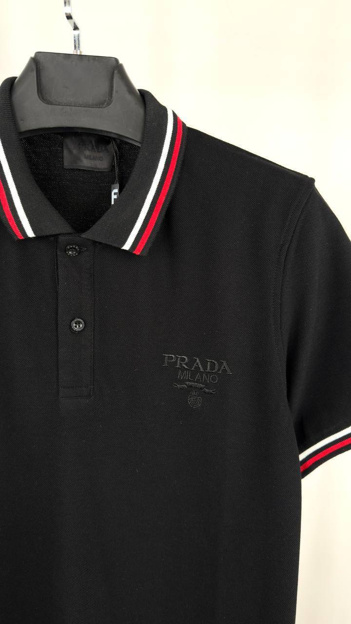 Prada Piqué Short-Sleeve Premium Quality Polo Shirt for Men – 2 Colours - Image 4
