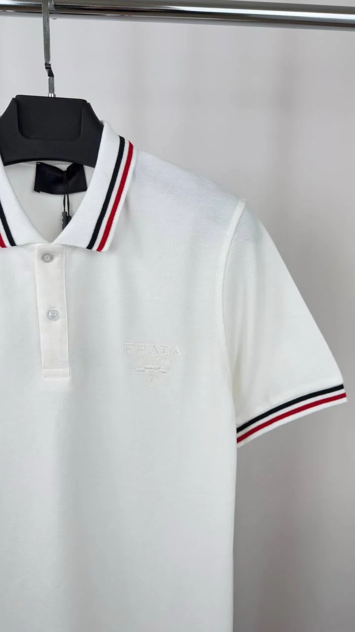 Prada Piqué Short-Sleeve Premium Quality Polo Shirt for Men – 2 Colours - Image 3
