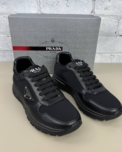 Prada Prax 01 Re-Nylon & Brushed Black Leather Replica Trainers
