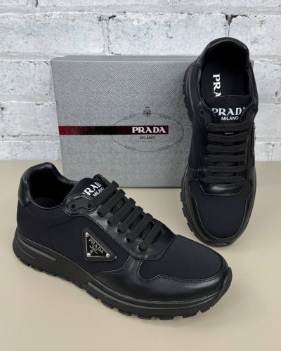 Prada Prax 01 Re-Nylon & Brushed Black Leather Replica Trainers2