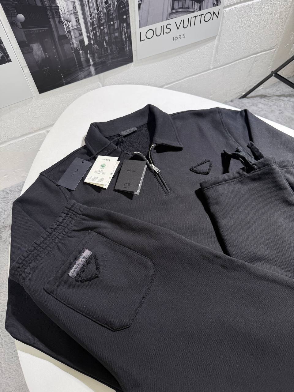 Prada Quarter-Zip Fleece Super Clone Quality Tracksuit for Men – 2 Colours - Image 3