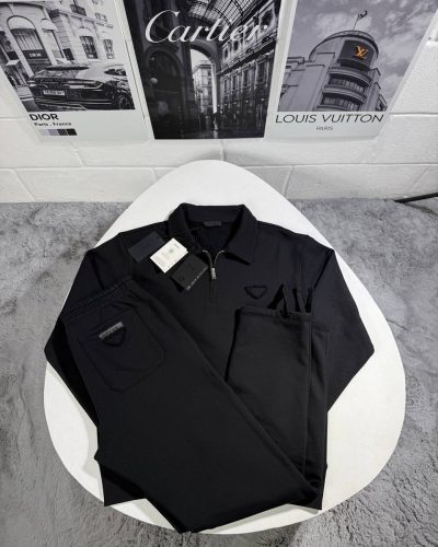 Prada Quarter-Zip Fleece Super Clone Quality Tracksuit for Men