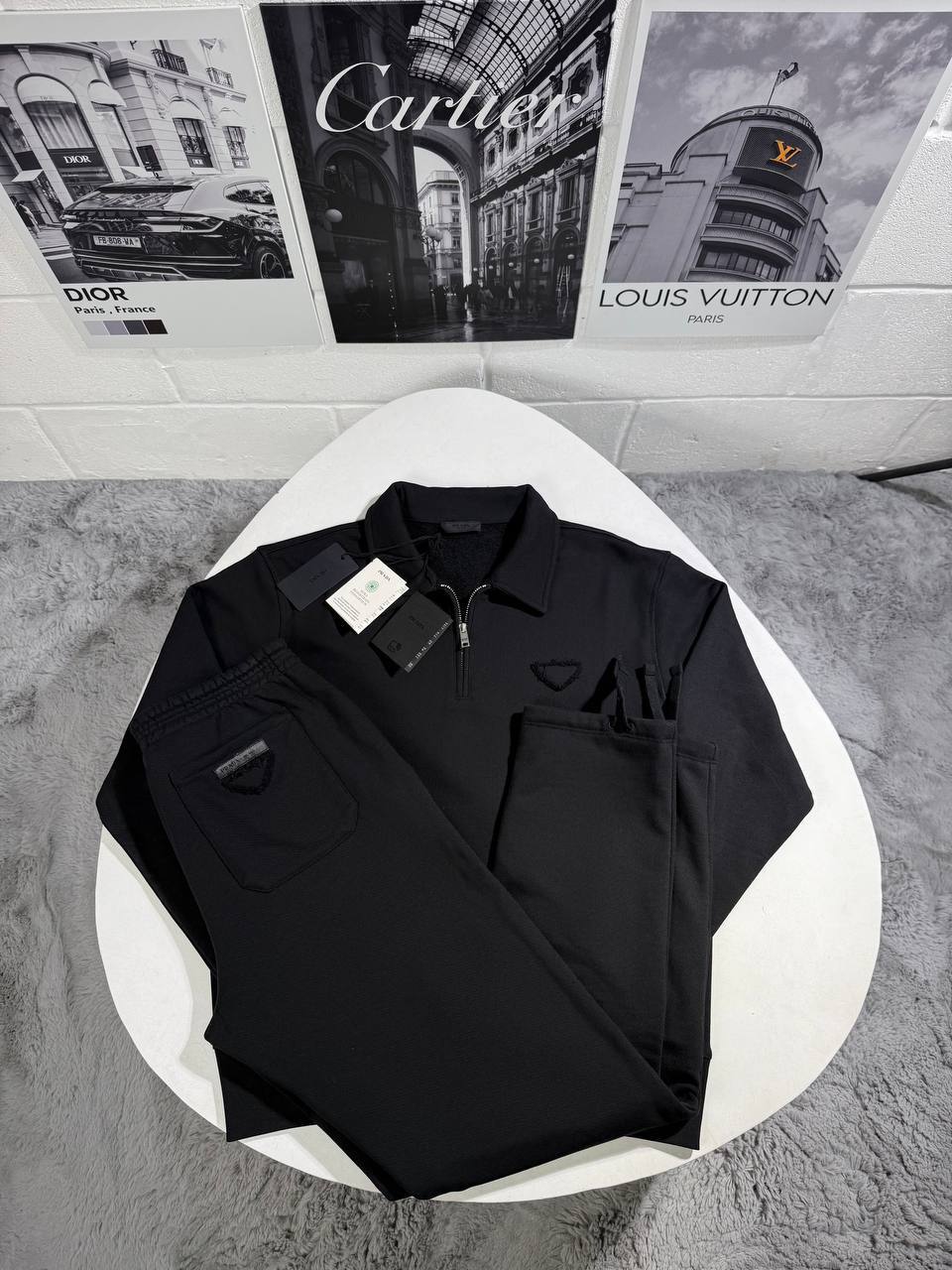 Prada Quarter-Zip Fleece Super Clone Quality Tracksuit for Men