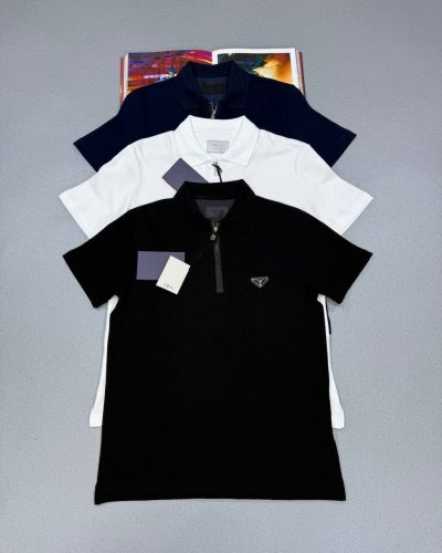 Prada Quarter-Zip Premium Replica Polo Shirt for Men – Multiple Colours