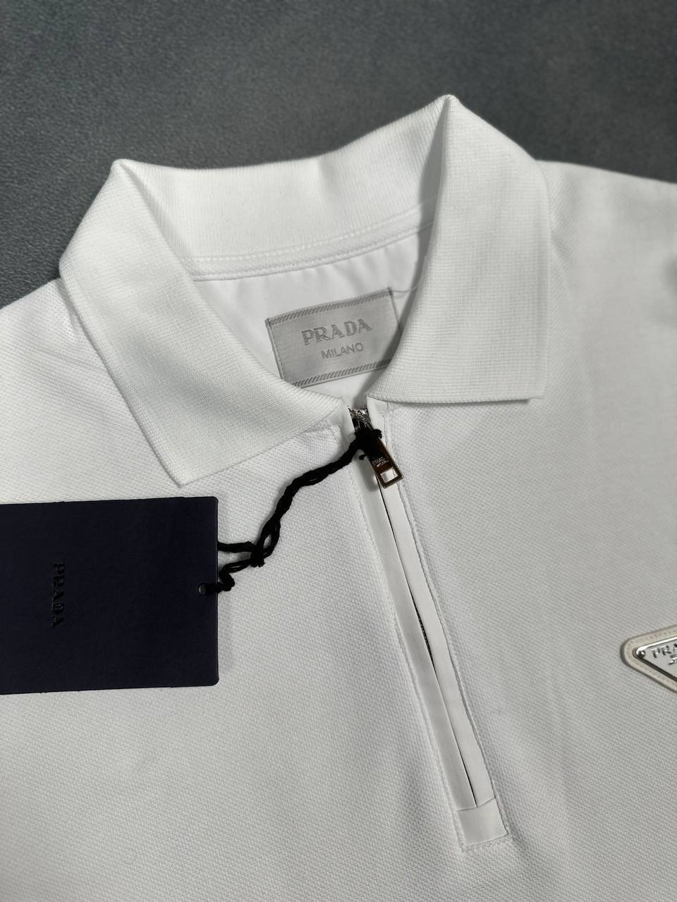 Prada Quarter-Zip Premium Replica Polo Shirt for Men – Multiple Colours - Image 7