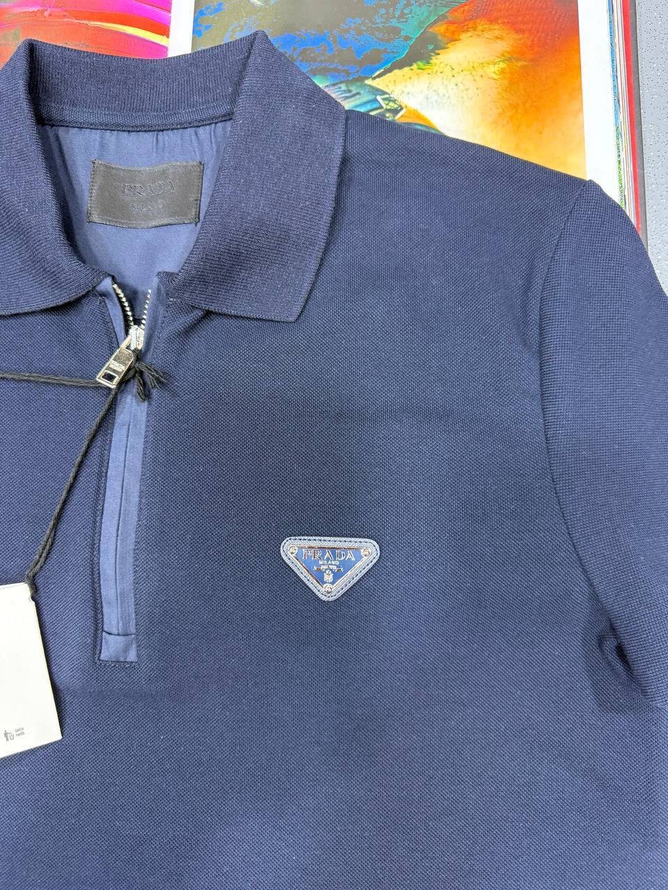 Prada Quarter-Zip Premium Replica Polo Shirt for Men – Multiple Colours - Image 6
