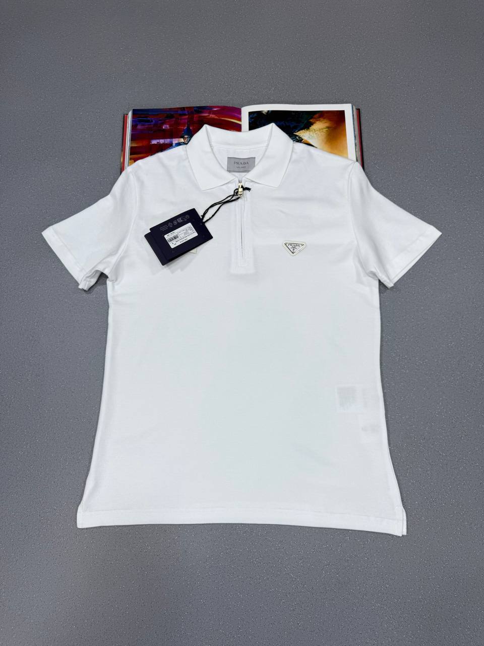 Prada Quarter-Zip Premium Replica Polo Shirt for Men – White Colours