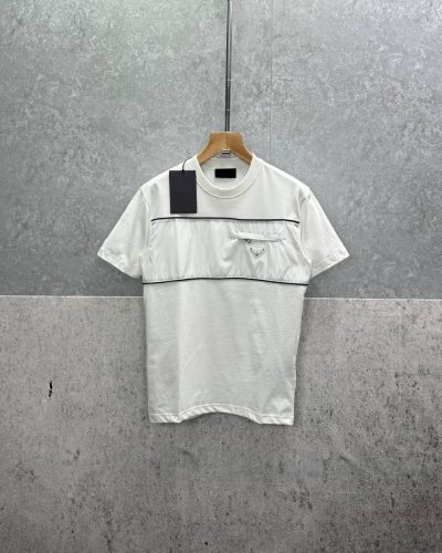 Prada Re-Nylon Chest-Pocket Premium Replica T-Shirt – White Colours