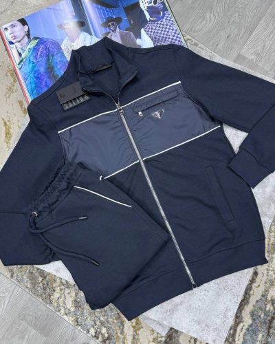 Prada Re-Nylon Panelled Full-Zip 1:1 Mirror Quality Tracksuit for Men