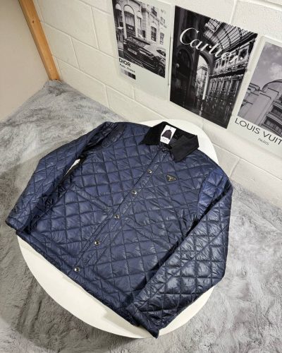 Prada Re-Nylon Quilted Replica Jacket for Men – navy colour