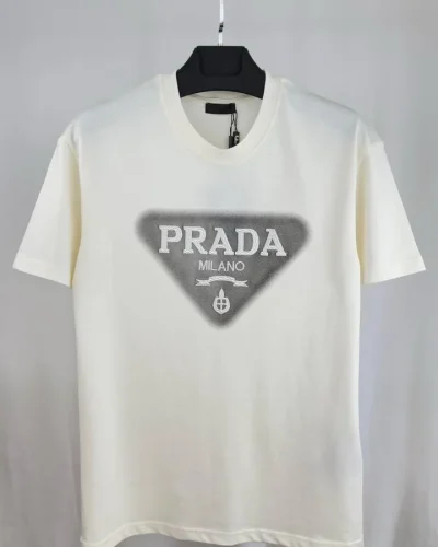 Prada Triangle Graphic Logo1:1 Replica T-Shirt – White