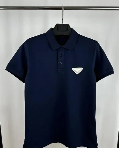 Prada Triangle-Logo Cotton Piqué First Copy Polo Shirt for Men – 2 Colours