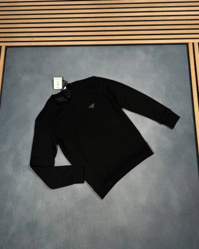 Prada Triangle-Logo Crewneck Reps Premium Jumper for Men – Black