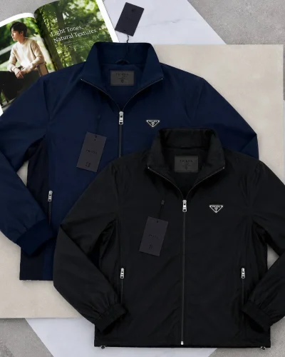 Prada Triangle Logo Re-Nylon Windbreaker Premium Quality Jacket for Men