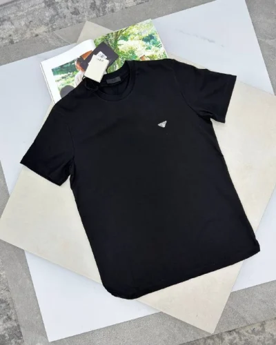 Prada Triangle-Logo Short-Sleeve Jersey Premium Replica T-Shirt