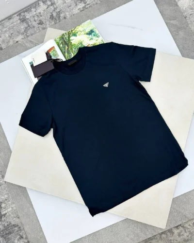 Prada Triangle-Logo Short-Sleeve Jersey Premium Replica T-Shirt navy