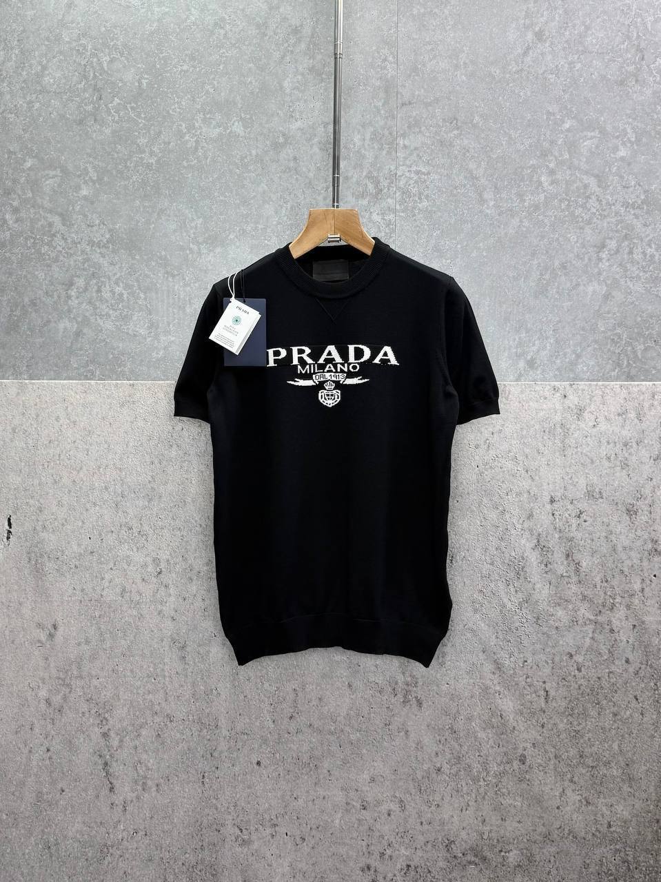 Prada Triangular Logo Wool Knit Luxury Replica T-Shirt – 2 Colours