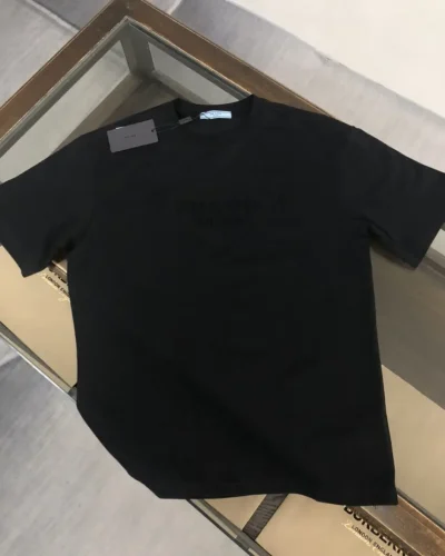Saint Laurent Luxury Replica Black Short Sleeve Cotton T-Shirt