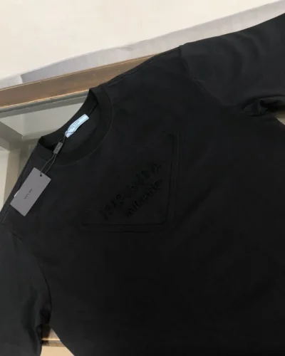 Saint Laurent Luxury Replica Black Short Sleeve Cotton T-Shirt close veiw