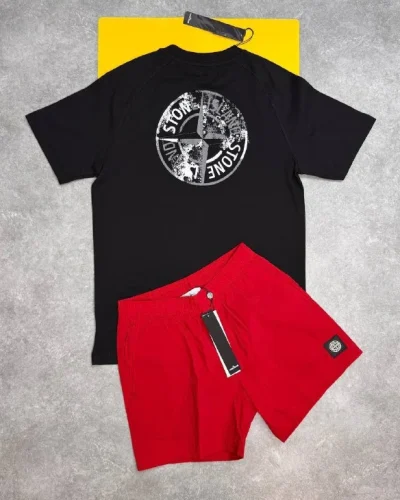 Stone Island Back-Graphic Premium Quality T-Shirt & Shorts Set