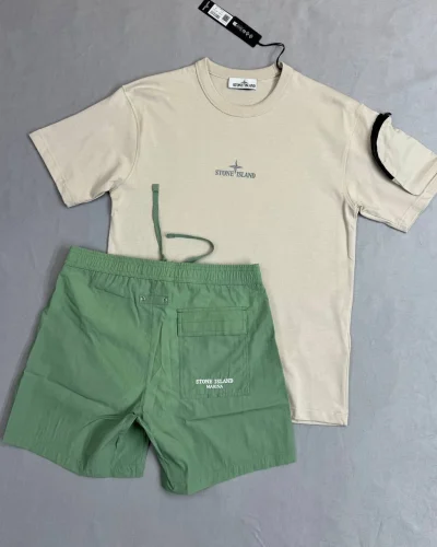 Stone Island Camo One Compass-Print T-Shirt & Shorts Set First Copy
