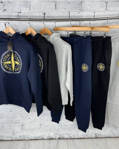 Stone Island Compass Logo Cotton Fleece AAA Quality Tracksuit
