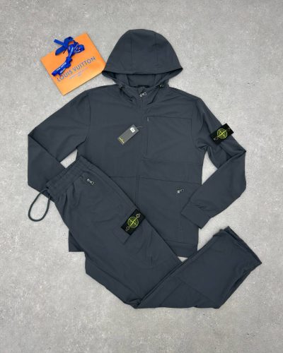 Stone Island Compass Patch Replica 1-1 Tracksuit black color