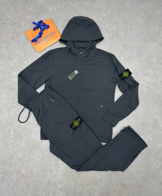 Stone Island Compass Patch Replica 1-1 Tracksuit black color