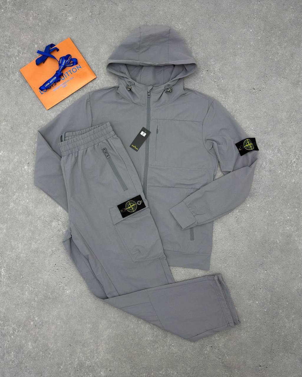 Stone Island Compass Patch Replica 1-1 Tracksuit dark grey