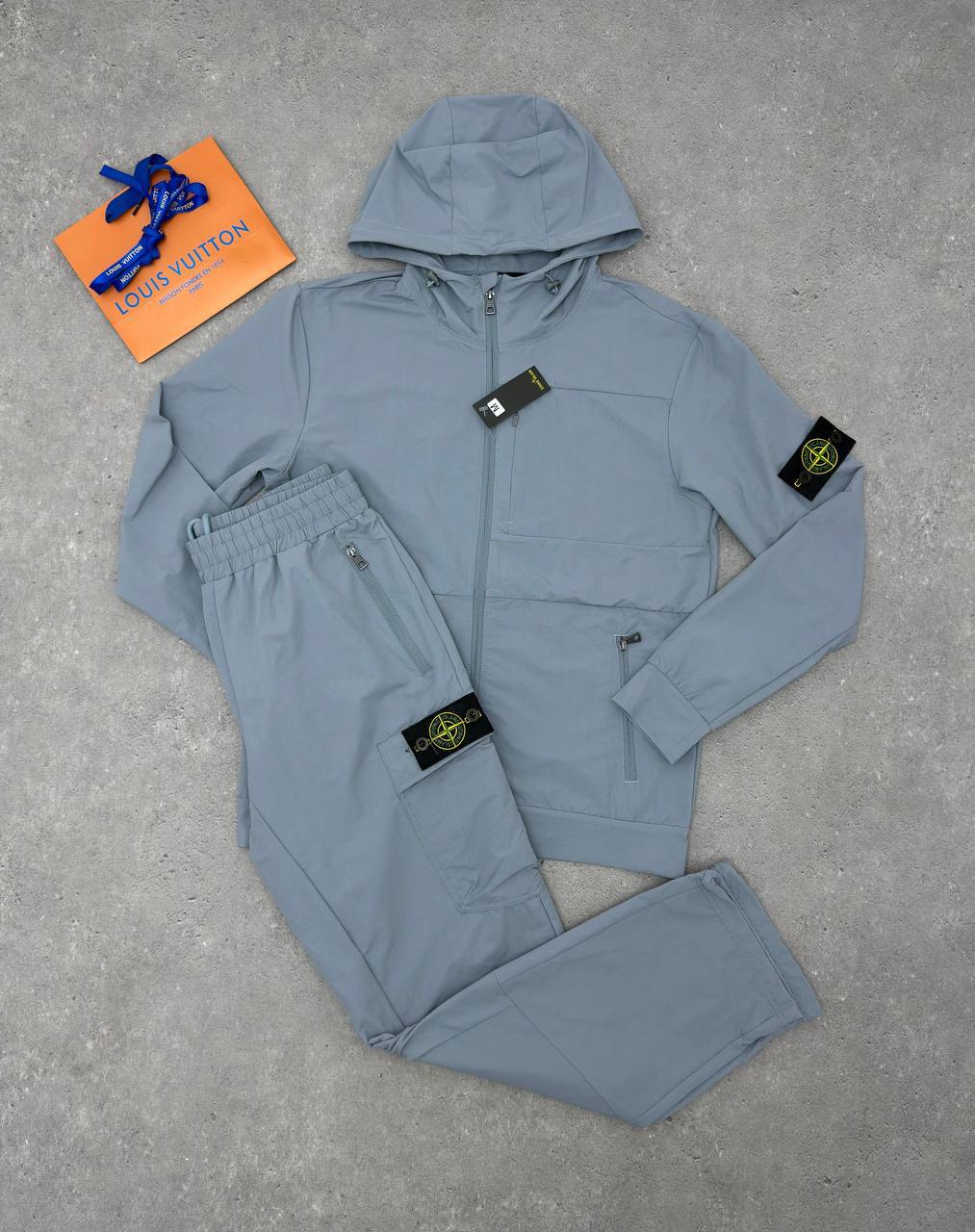 Stone Island Compass Patch Replica 1-1 Tracksuit light grey