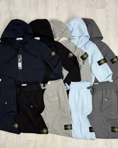 Stone Island Garment-Dyed Cotton Fleece Super Clone Quality Tracksuit