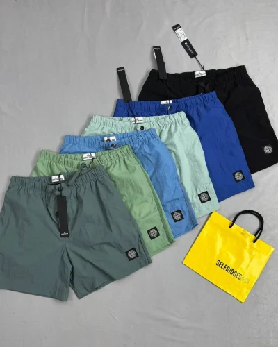 Stone Island Garment-Dyed Luxury Fake T-Shirt & Nylon Shorts Set