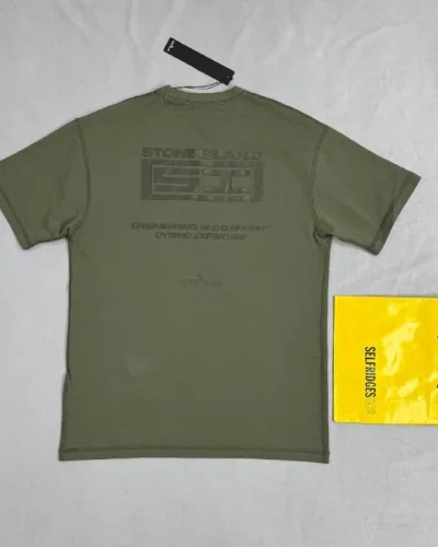 Stone Island Garment-Dyed Luxury Fake T-Shirt & Nylon Shorts Set green