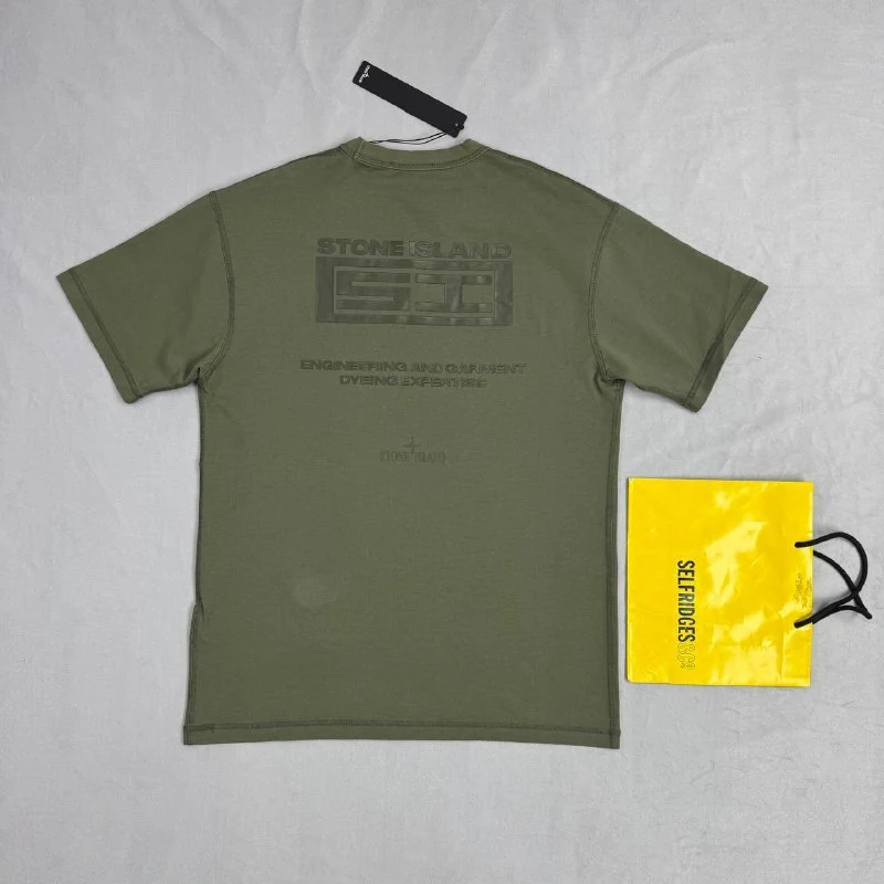 Stone Island Garment-Dyed Luxury Fake T-Shirt & Nylon Shorts Set green
