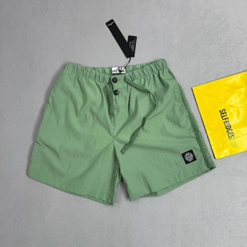 Stone Island Garment-Dyed Luxury Fake T-Shirt & Nylon Shorts Set - Image 8