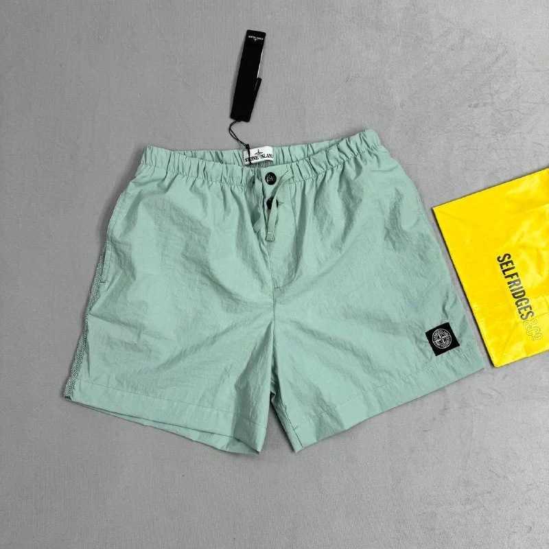 Stone Island Garment-Dyed Luxury Fake T-Shirt & Nylon Shorts Set - Image 6