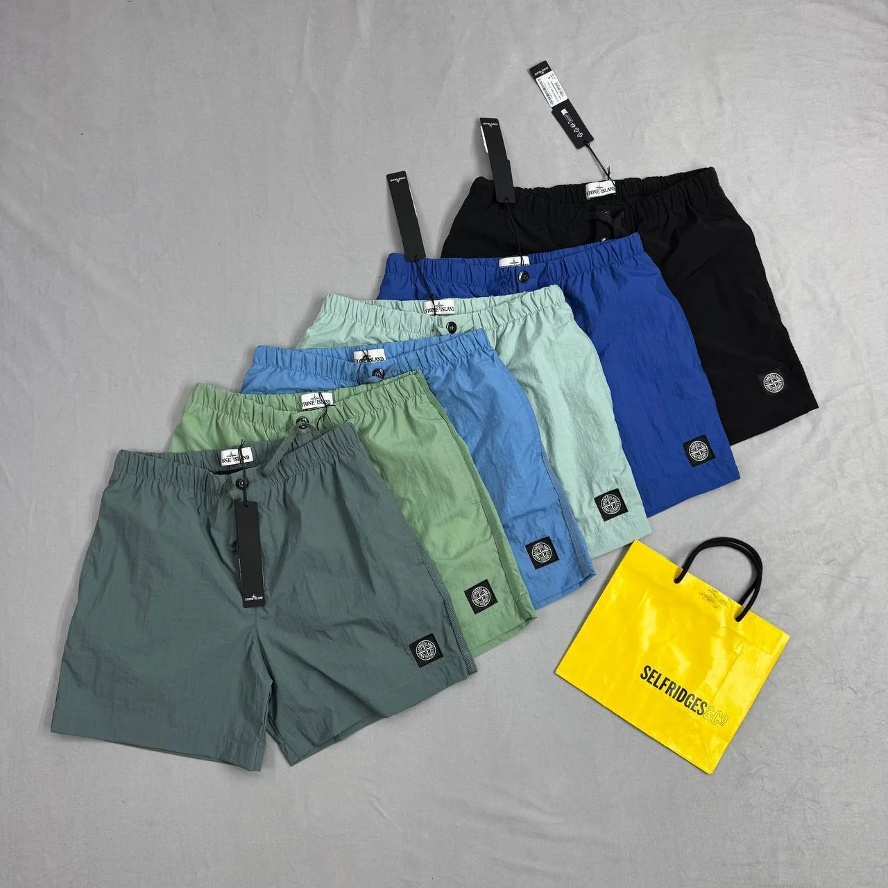 Stone Island Garment-Dyed Luxury Fake T-Shirt & Nylon Shorts Set