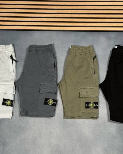 Stone Island Garment-Dyed “Old Effect” Cargo Reps Shorts
