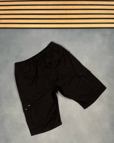 Stone Island Garment-Dyed “Old Effect” Cargo Reps Shorts black