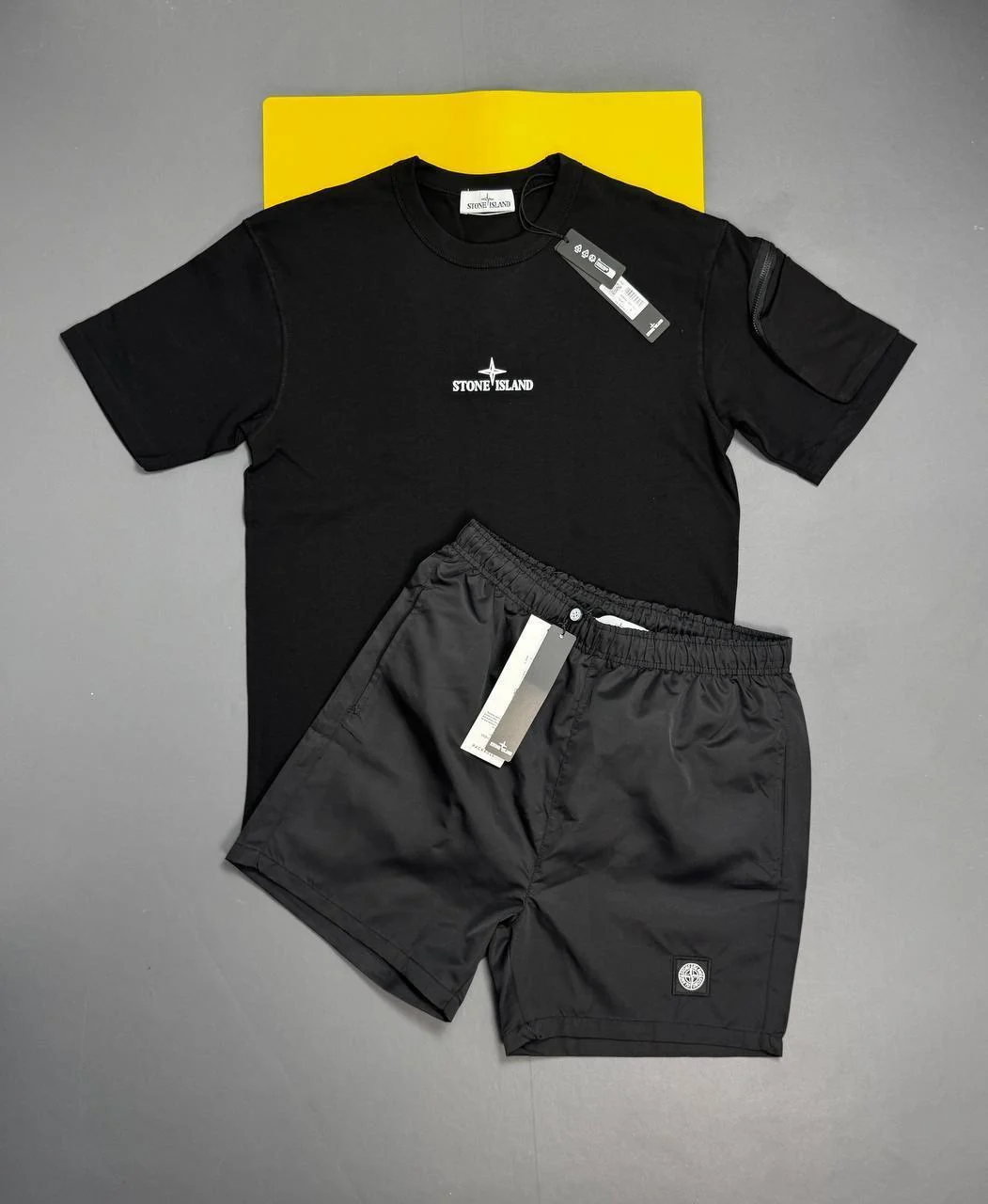 Stone Island Regular-Fit Embroidered Logo T-Shirt & Shorts Set Replica