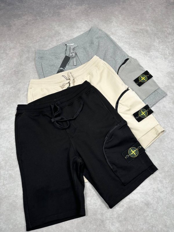 Stone Island Zip Pocket Cargo Bermuda Fake Designer Shorts