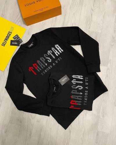 Trapstar London Chenille Decoded Black Crew Neck Replica Jumper