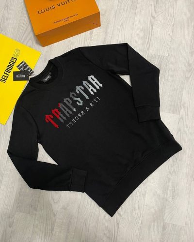 Trapstar London Chenille Decoded Black Crew Neck Replica Jumper