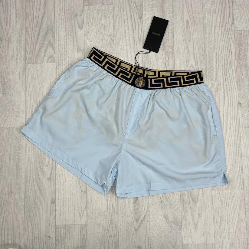 Versace Greca AAA Quality Border Swim Shorts blue
