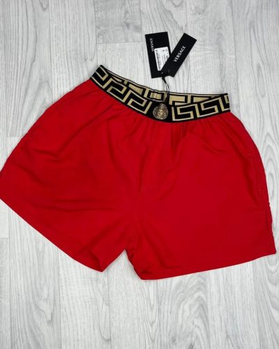 Versace Greca AAA Quality Border Swim Shorts red