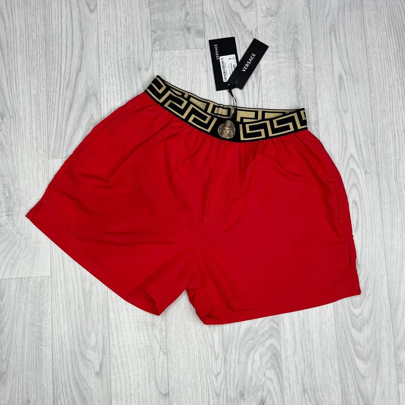 Versace Greca AAA Quality Border Swim Shorts red