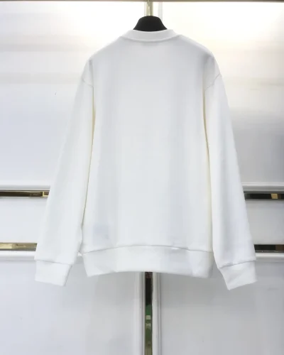 Women’s Off-White Oversized Cotton Sweatshirt with Chest Pocket back