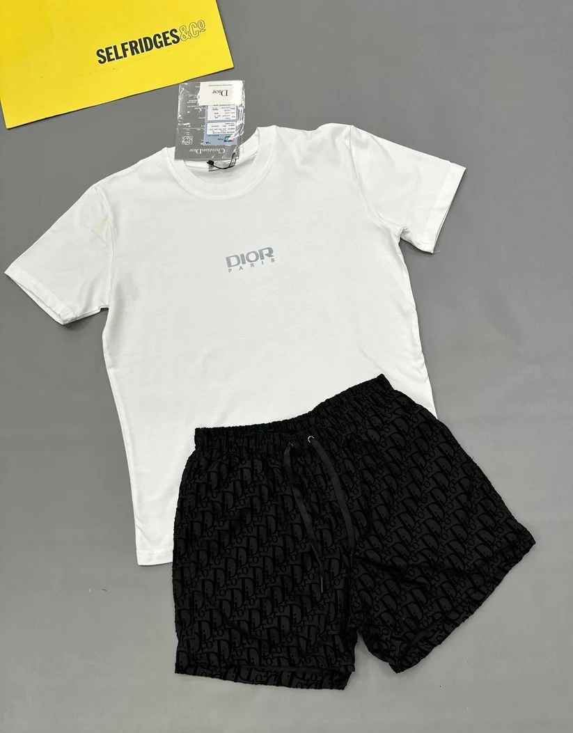 Paris Embroidered T-Shirt and Monogram Shorts Set